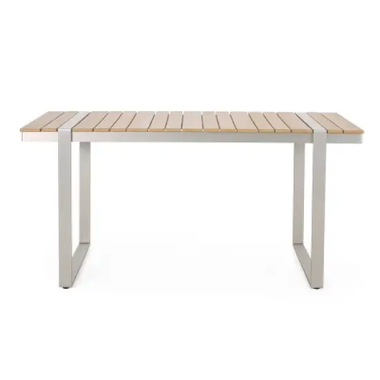 Cibola 3pc Outdoor Aluminum Picnic Set - Natural/Silver - Christopher Knight Home image {2}