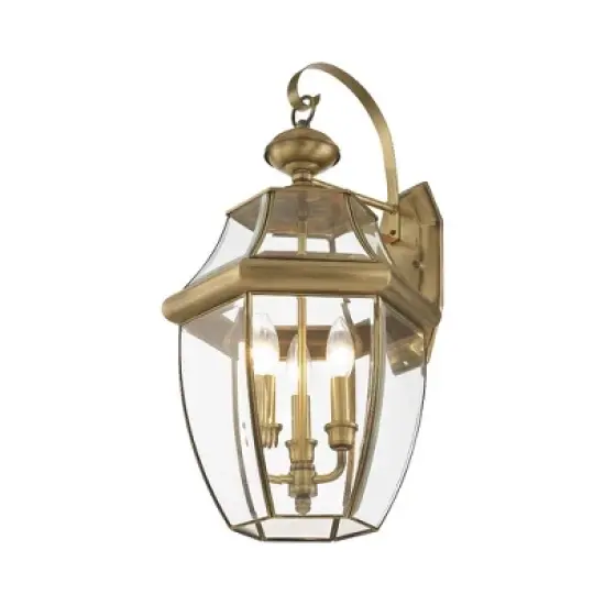 Livex Lighting Monterey 3 - Light Wall Light in  Antique Brass image {3}