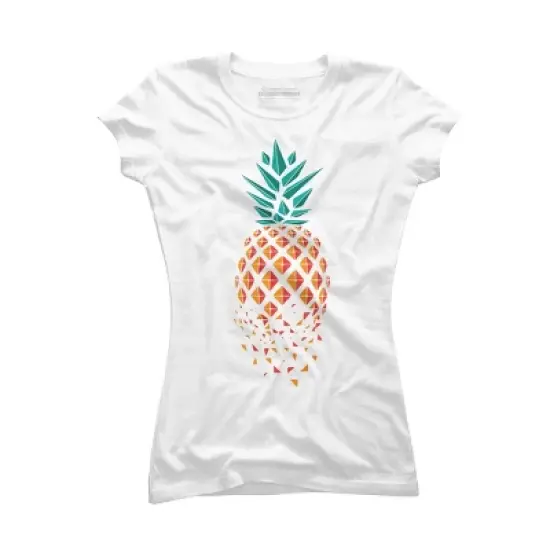 Junior's Design By Humans Pineapple Geometric triangles By bancaianna T-Shirt image {4}