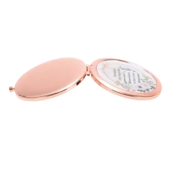 Unique Bargains Durable Makeup Mirror Rose Gold Tone 1 Pc image {4}