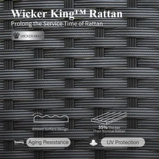 Captiva Designs 7pc Patio Furniture Set with Rectangle Table and Arm Chairs image {12}