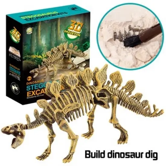 Ready! Set! Play! Link Stegosaurus Dinosaur Skeleton Fossil Excavation Kit image {3}