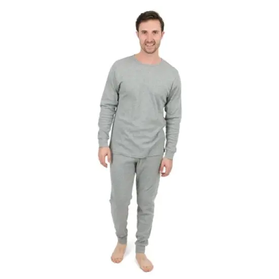 Leveret Mens Two Piece Cotton Solid Neutral Color Pajamas image {5}