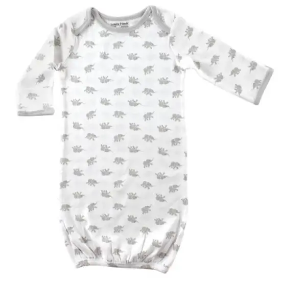 Luvable Friends Baby Unisex Cotton Gowns, Elephant, 0-6 Months image {3}