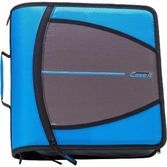 Case-it Might Zip Tab Zipper Binder, 3" O-Ring with 5-Color tab Expanding File Folder  - 600 Sheet Capacity image {3}