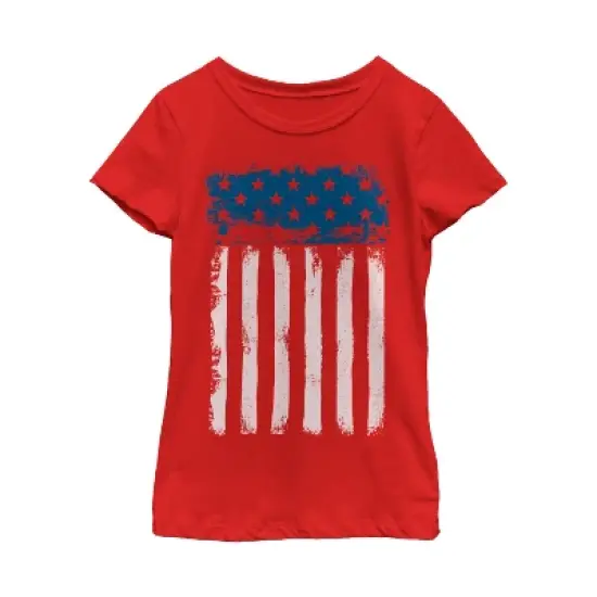 Girl's Lost Gods Fourth of July  Streak American Flag T-Shirt image {3}