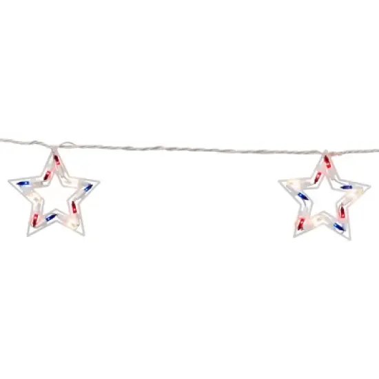 Northlight Patriotic Stars Patio Light Set - 5.25ft - White Wire - 5ct image {5}