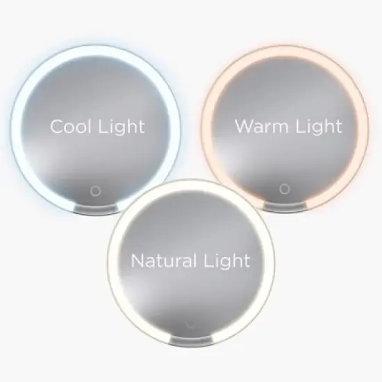 iHome Travel Makeup Mirror with Lights and Bluetooth Speaker - White (iCVBT9W) image {3}