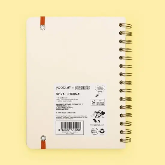 Yoobi Peanuts 6"x8" Spiral Journal with Elastic Band Woodstock Leaf image {4}