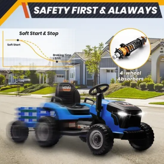 JOYRACER 2WD 24V 2-Seater Electric Ride-On UTV for Kids, 2&times;75W Motors, Remote Control, LED Lights, Spring Suspension, 3 Speeds & Bluetooth Music image {2}