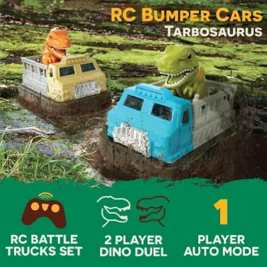 TERRA by Battat Remote Control Bumper Cars Set - Dinosaur: Educational Motorized Toys for Kids, Infrared Play Vehicles image {6}