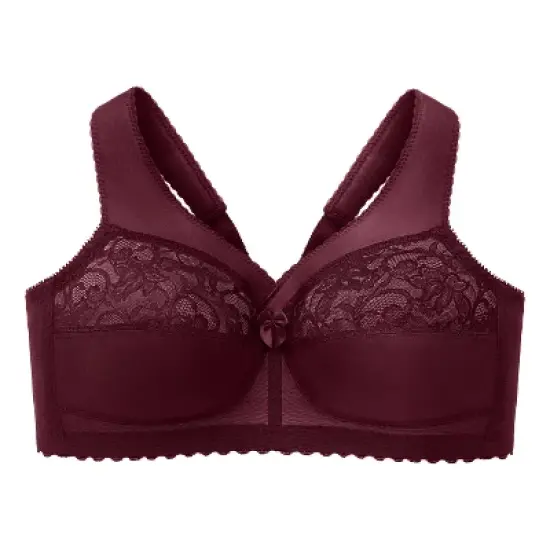 Glamorise Womens MagicLift Original Support Wirefree Bra 1000 Burgundy image {3}
