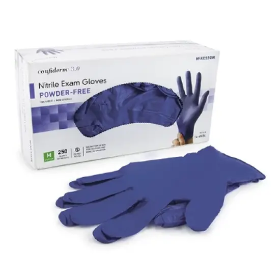 McKesson Confiderm&reg; 4.5C Nitrile Exam Glove, Medium, Blue image {5}