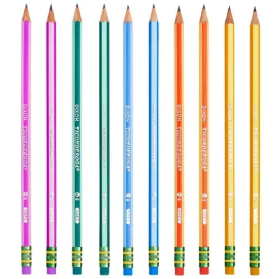 Ticonderoga&reg; Pencils, #2 Soft, Neon Stripes, Presharpened, 10 Per Pack, 6 Packs image {4}