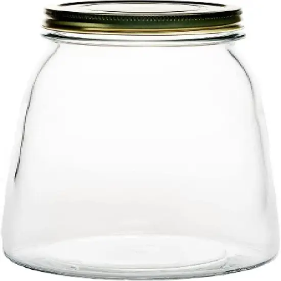 Amici Home Cantania Canning Jar, Airtight, Italian Made Clear Food Storage Jar with Golden Lid, Set of 4 Jars ,54, 35, 27, and 18-ounce image {4}
