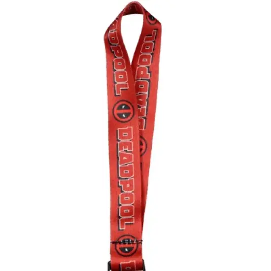 Marvel Deadpool Logo Wrist Strap Lanyard for Keys with 2" Rubber Keychain image {2}