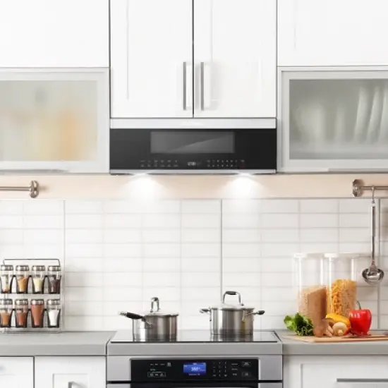 Cosmo COS-3012ORLP1SS 30 in. Stellar Collection 1.2 cu. ft. Slim Over the Range Microwave with Automatic Presets, Soft Touch Controls image {1}
