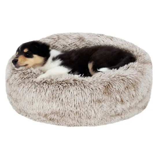 FurHaven Calming Cuddler Long Fur Donut Dog Bed image {12}