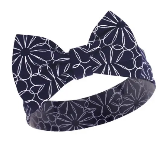 Hudson Baby Infant Girl Cotton Bib and Headband Set 5pk, Blue Daisy, One Size image {4}