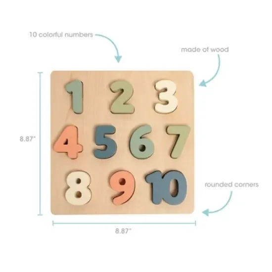 Pearhead Wooden Puzzle Numbers Toy image {1}