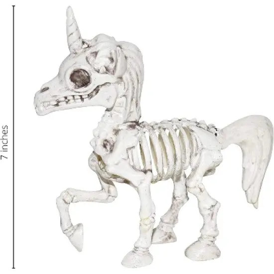 Unicorn Halloween Skeleton Decoration Tabletop Indoor Outdoor Decorations, Creepy Posable Figurine, 7 Inches image {3}