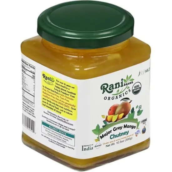 Organic Major Grey Mango Chutney - 10.5oz (300g) - Rani Brand Authentic Indian Products image {5}