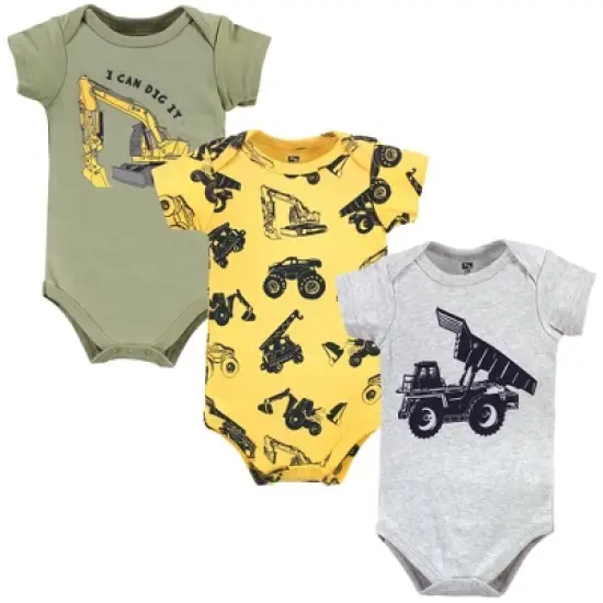 Hudson Baby Infant Boys Cotton Bodysuits, Construction Trucks image {9}