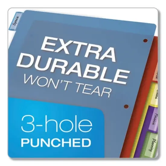 Cardinal Poly Index Dividers, 5-Tab, 11 x 8.5, Assorted, 4 Sets image {3}