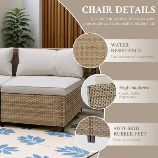 YARDSIGHT Outdoor Wicker Loveseat with All-Weather Cushions  Perfect for Patio & Garden image {4}