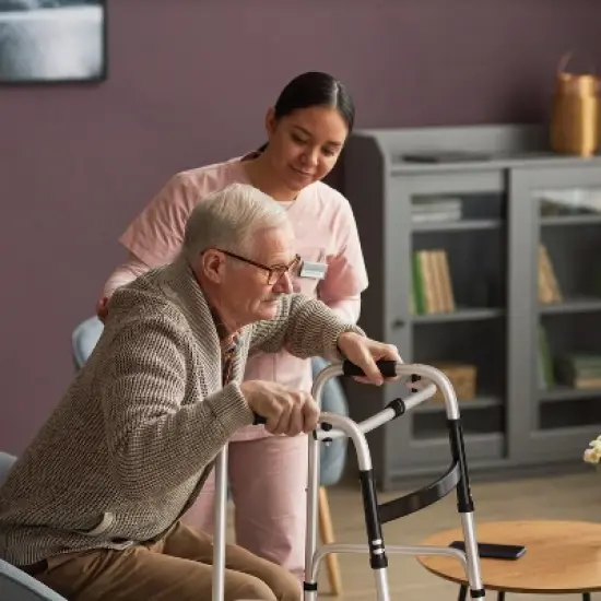 Flash Furniture Lightweight Adjustable Height Folding Walker w/ Dual Frame Types in Silver/Black image {9}
