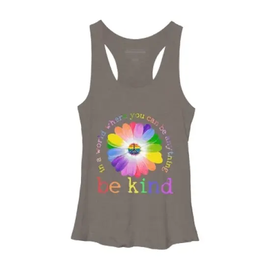 Women's Design By Humans In A World Where You Can Be Anything Be Kind Lgbt By DragonTee Racerback Tank Top image {3}