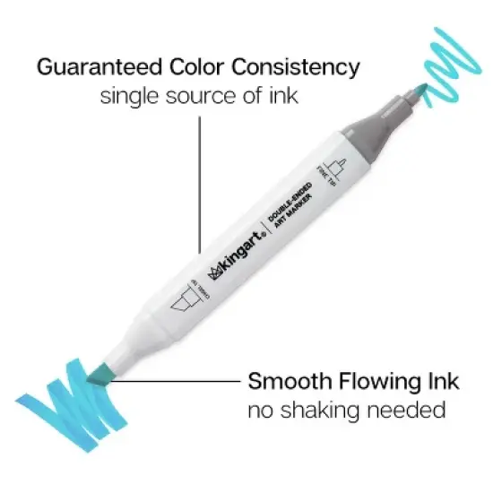 KINGART PRO Double-Ended Markers 24 Bright Colors image {1}