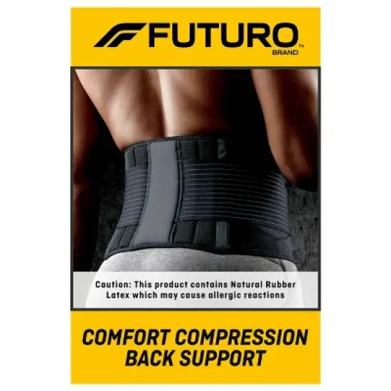 FUTURO Comfort Compression Back Support, Adjustable Deluxe Back Brace - 1pk image {1}