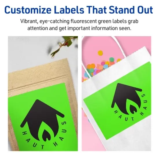 Avery Neon Green Paper Labels, 5.5" x 8.5" Rectangle image {2}