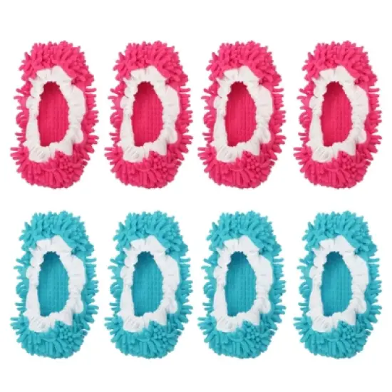Unique Bargains Washable Microfiber Floor Cleaning Shoes Cover Chenille Duster Foot Socks Mop Slippers image {6}