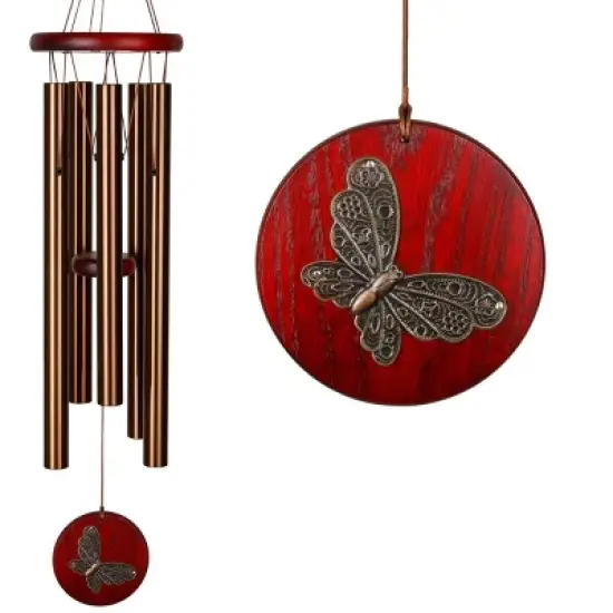 Woodstock Wind Chimes Signature Collection, Woodstock Habitats Chime, 26'' Bronze Butterfly Wind Chime HCBRB image {2}