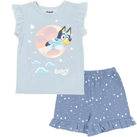 Bluey Girls T-Shirt and French Terry Shorts Outfit Set Little Kid  image {10}