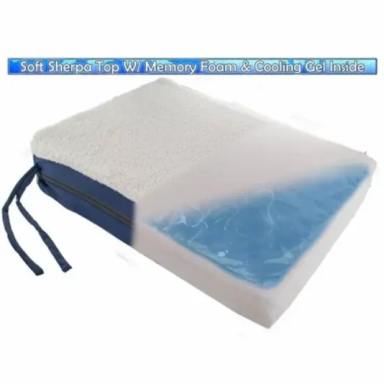 5 Star Super Deals Gel Memory Foam Seat Cushion with Chair Ties - Orthopedic Seat Lightweight and Portable - Washable Cover Included image {2}