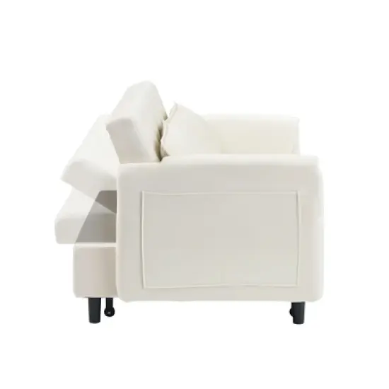 Sapphtopaz 52" Couches for Living Room 2-Seater Pullout Sofa Bed 3 in 1 Convertible Sleeper Sofa with Pillow & Pocket Small Loveseat for Bedroom image {6}