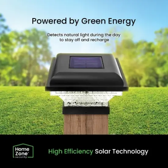 Home Zone Security&reg; Outdoor Solar Post Cap Lights for 3.5-In. x 3.5-In. and 4-In. x 4-In. Posts, 2 Pack image {3}