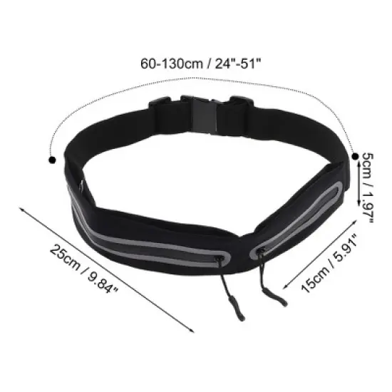 Unique Bargains Double Pocket Running Waist Pack 1 Pc image {1}