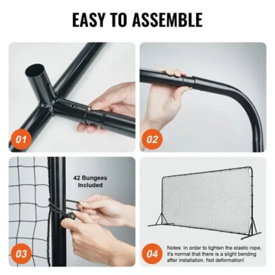 VEVOR Soccer Rebounder Net,12x6FT Iron Soccer Training Equipment,Sports Football Training Gift with Portable Bag,Volleyball Rebounder Wall Perfect image {4}