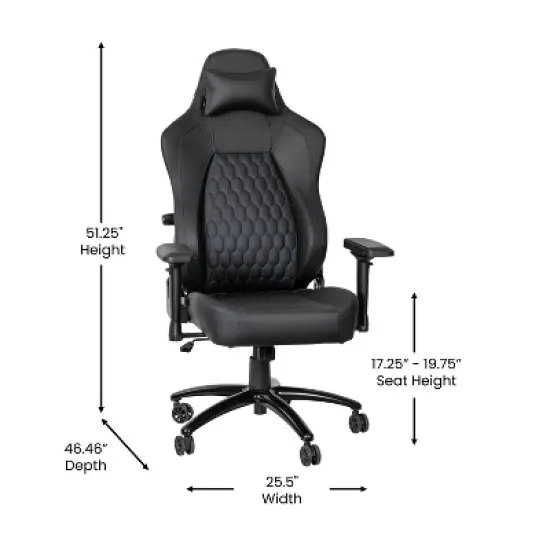 BlackArc High Back Adjustable Gaming Chair with 4D Armrests, Head Pillow and Adjustable Lumbar Support image {11}