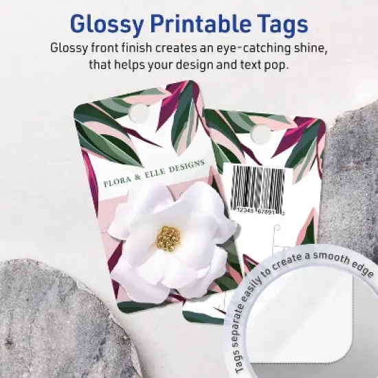Avery Rounded Slot Tags, 1-1/2" x 2-1/2", Glossy White, 250 Total image {2}