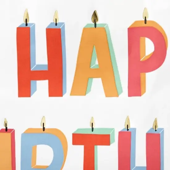 Medium Candles Print Gift Bag - Spritz&trade;: Multicolor Typography for All Occasions, 10" x 12.75" x 5" image {2}