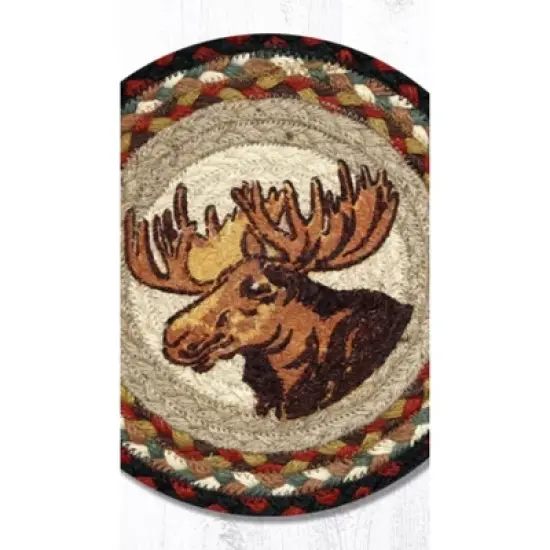 Earth Rugs Lodge Cabin Moose Portrait Printed Trivet &ndash; Eco-Friendly 10" Round image {2}