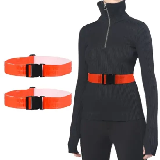 Unique Bargains Adjustable High Visibility Running Reflective Belt for Motorcycling Cycling 2 Pcs image {7}