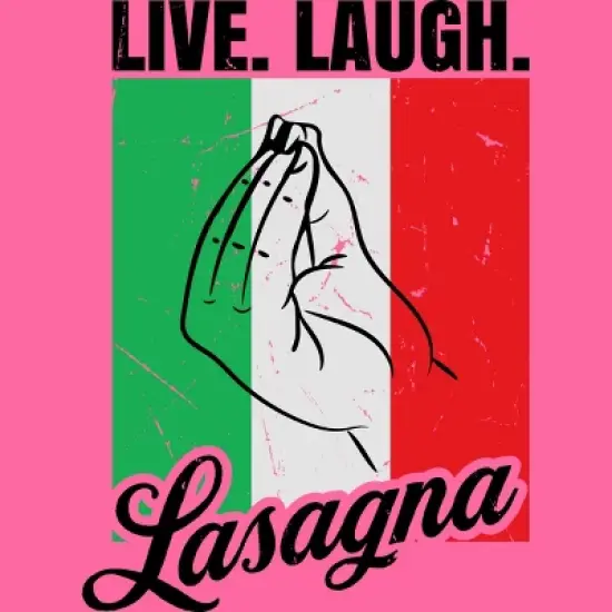 Design By Humans Live Laugh Lasagna Funny Italian Lover By Racerback Tank Top image {1}