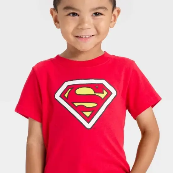Toddler Boys' Superman Short Sleeve T-Shirt - Red image {1}