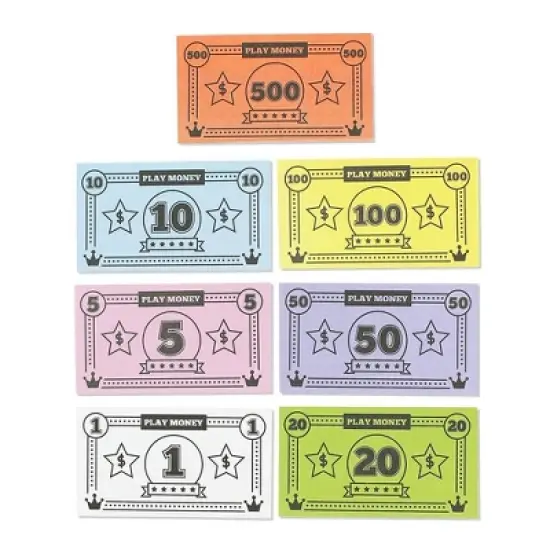 Blue Panda Play Money for Kids, 455 Pretend Dollar Bills, Educational Toys for Board Game Replacement, 4 x 2.2" image {1}